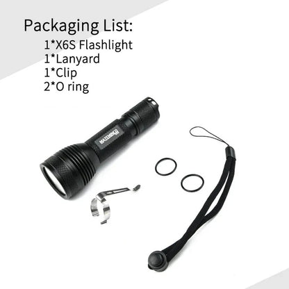 MATEMINCO X6S 3*LED 3000LM Ultra Bright EDC LED Flashlight Small Throw Flood Tactical Flashlight 18650 Battery Mini Torch Strong Searching Floodlight