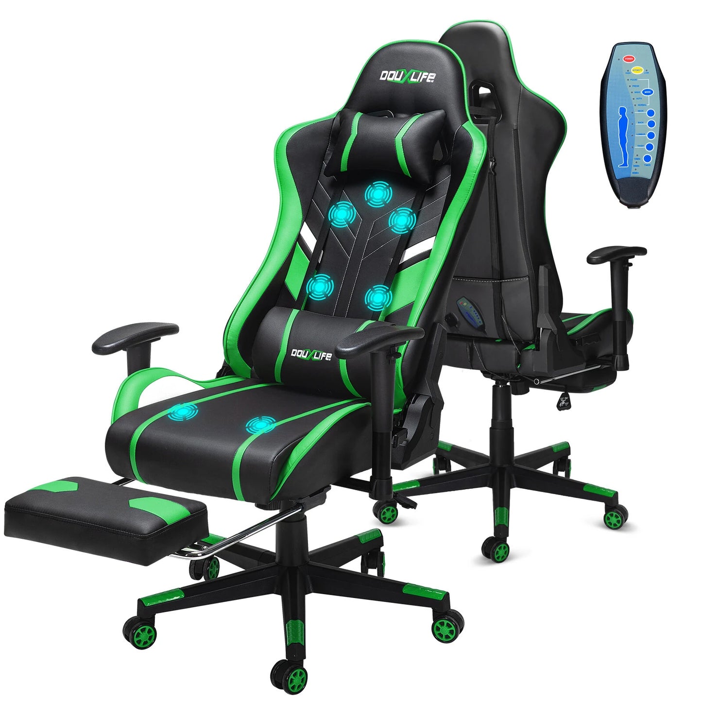 Douxlife GC-RC03 Series Gaming Chair with 7 Point Massage Ergonomic High Back Design Lumbar Relax New Customized PU Massage Computer Office Chairs 2025