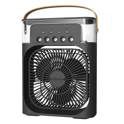 Portable Air Conditioner USB Handle Evaporative Air Cooler Cooling Fan with 3 Speeds / 5 Humidifier Misting Hole / 7 Colors Light For Home Office Travelling