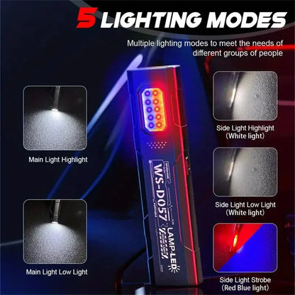 LED Keychain Flashlight Multi-functional Portable USB Rechargeable Mini Torch Light With Magnet For Outdoor Hiking Camping