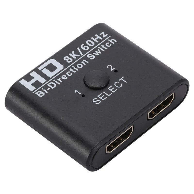 8K@60Hz Bi-Direction HDMI-Compatible Switch Splitter 12/21 HDMI-Compatible Switcher 2 in 1 Out/1 in 2 Out Switcher Adapter for PS4/3 TV Box