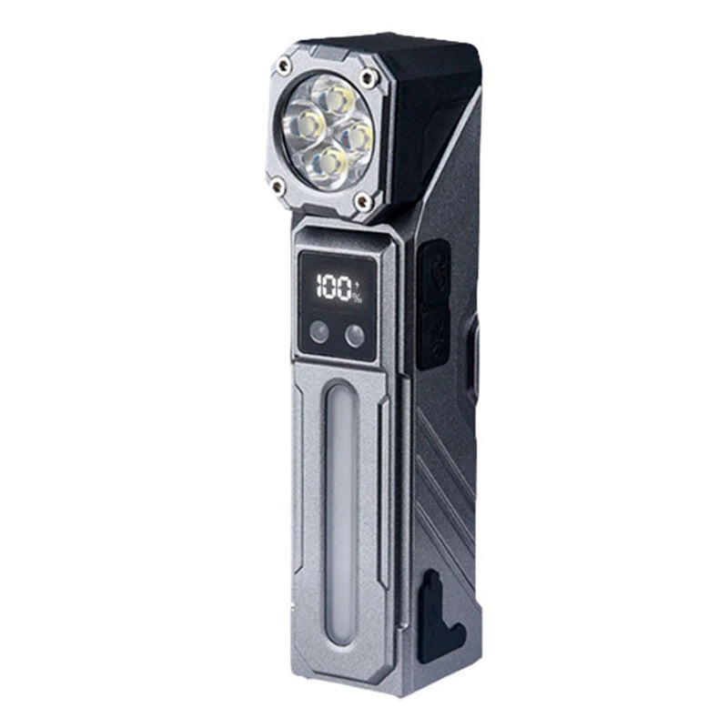 T130 Motion Sensor Multifunction LED Headlamp with Digital LCD Display Dual Light Source Magnetic Attraction Waterproof Work Lamp for Camping Hiking Cycling