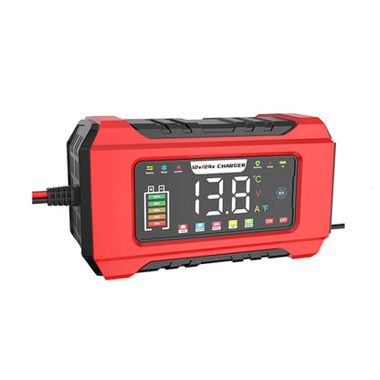 RJtianye 9 Stage Charging 12V 15A / 24V 8A Large Color Screen Battery Charger Trickle Charge Mode for 12V 2Ah-200Ah / 24V 2Ah-100Ah LiFePO4 Lead Acid Battery