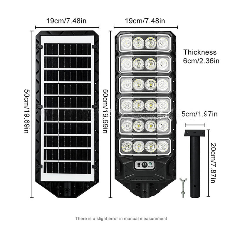 Elfeland 50W Outdoor Solar Street Light with Motion Sensor Light Sensor IPX4 Waterproof 3 Light Modes LED Floodlight