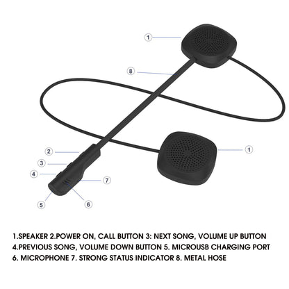 Motorcycle Helmet Headset Wireless BT 5.0 Handsfree Stereo Earphone Motorcycle Helmet Headphones MP3 Speaker