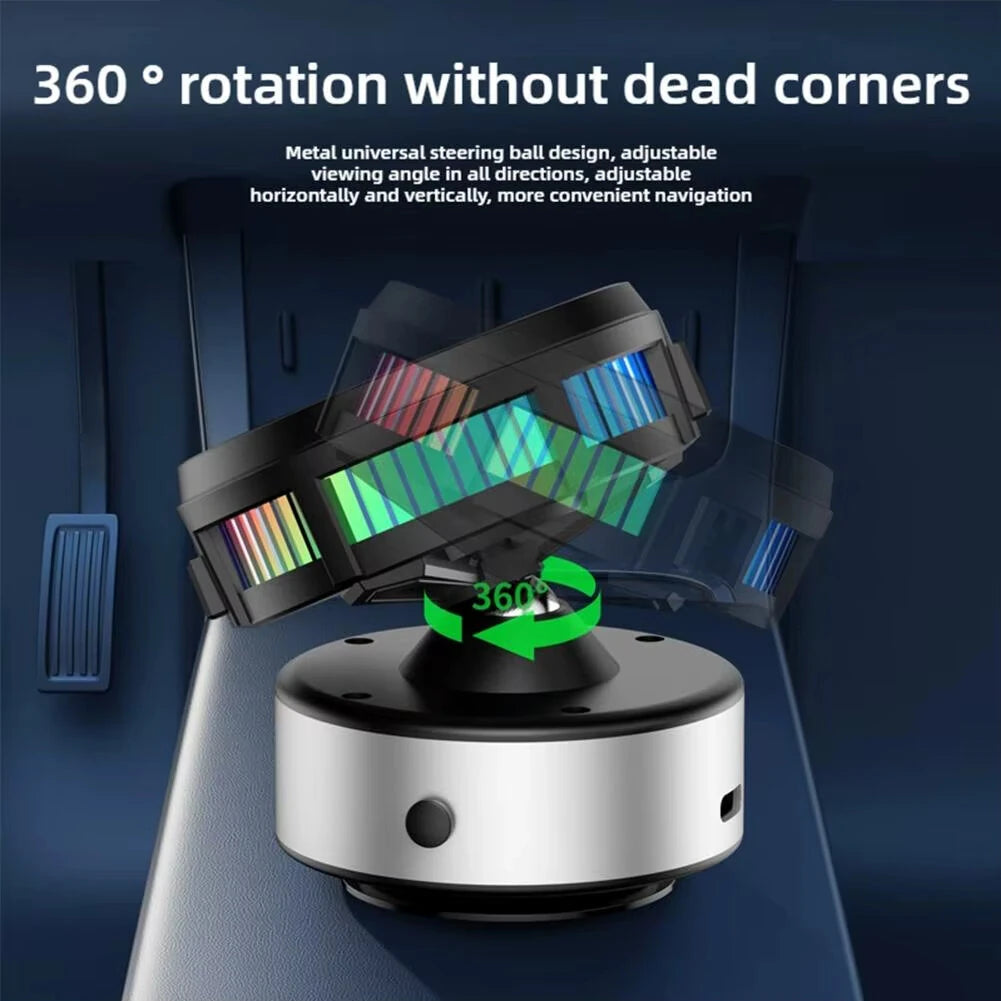 Wireless Charger Vacuum Magnetic, Active Cooling 15W Car Mount Charger with RGB Light Phone Holder Compatible with Magsafe