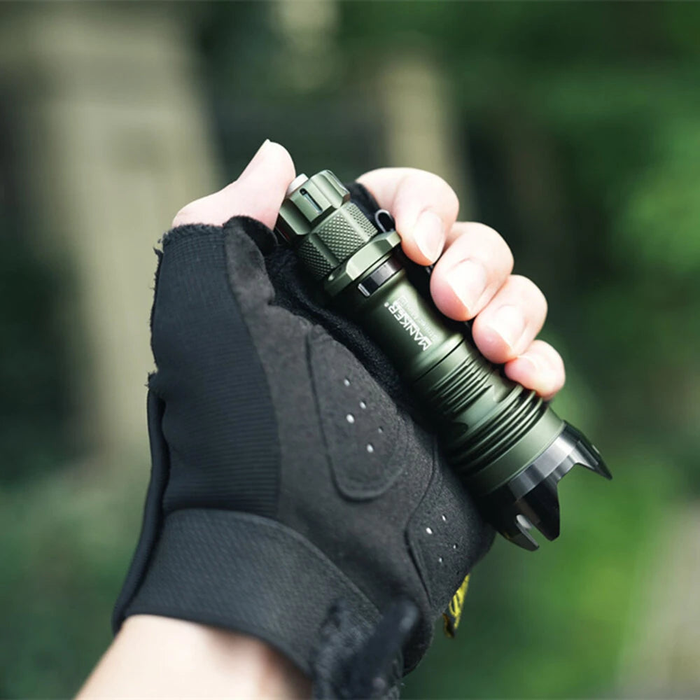 Manker 430 Meters EDC Pocket Tactical Flashlight 14500 Battery Long Range 635 Lumens Rechargeable Mini LED Torch for Camping Lantern Fishing Outdoor