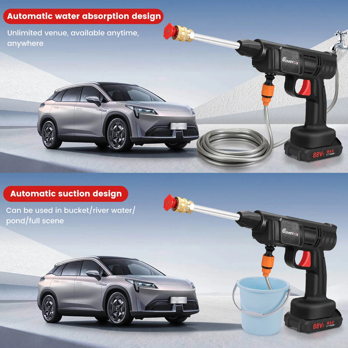 160W Car Washer Cleaner Car Washing Spray Cordless High Pressure Electric Water Sprayer Foam Machine for Makita 18V Battery