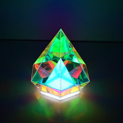 LED Pyramid Diamond Bedroom Decor RGB Night Light USB Color Dimming Atmosphere Lamp Remote Control Home Bedroom Decoration Birthday Gift Decorative Lamp