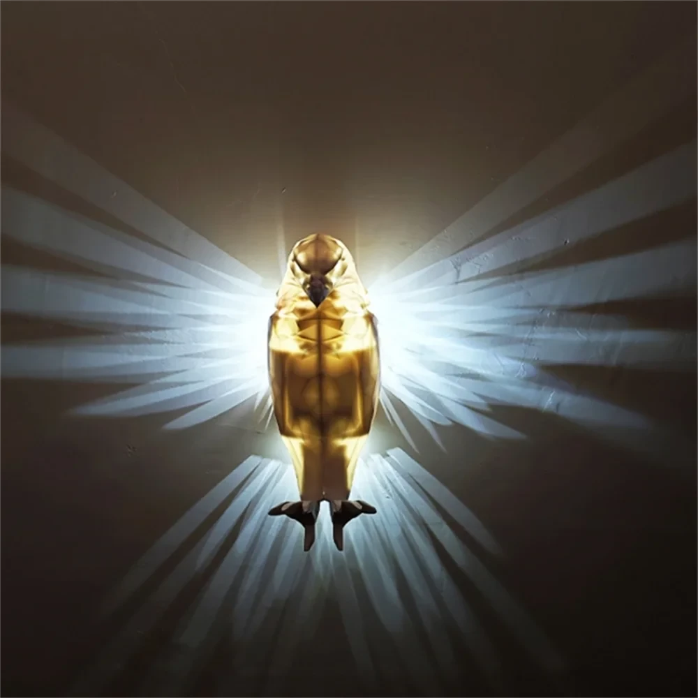 Eagle Owl Animal Projector Wall Lamp 3D Print Sconce Light Plastic Material Battery Operated Home Decor for Halloween Xmas