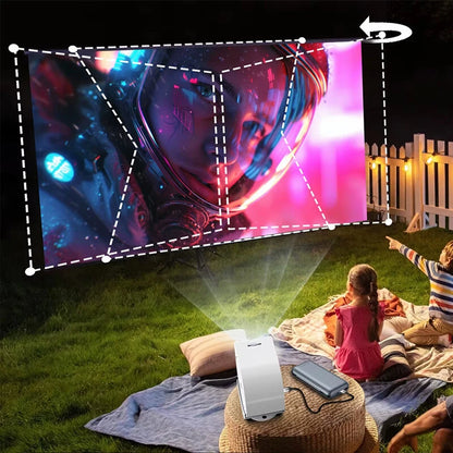 [EU Direct] ProjeStar Snails 4K Supported Mini Projector 400ANSI Android 11 WiFi6 bluetooth5.2 270 Rotatable 350" Screen Auto Keystone Portable Movie Video Projector for Home Outdoor Cinema