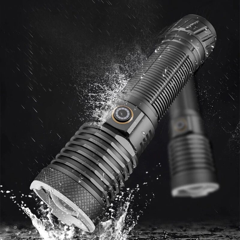 30W LED Long-range Flashlight / XHP50 800LM Telecscop Zoom Strong Light Tybe-C USB Rechargeable LED Torch