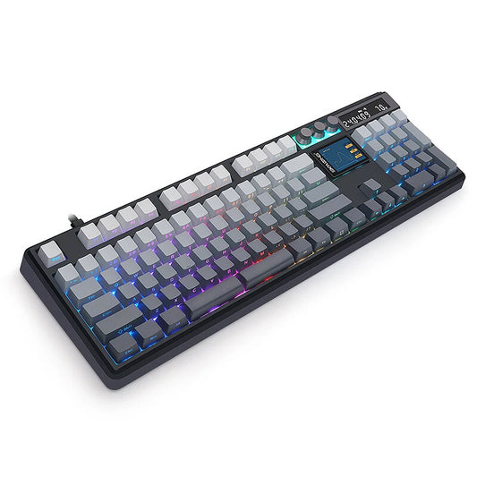 SKYLOONG GK104 Pro Tri-mode Mechanical Keyboard with Dual Screen Display 3 Knobs Hot-Swappable RGB Gasket Structure KTT Switch 2.4G/bluetooth 5.1/Wired Gaming Keyboard