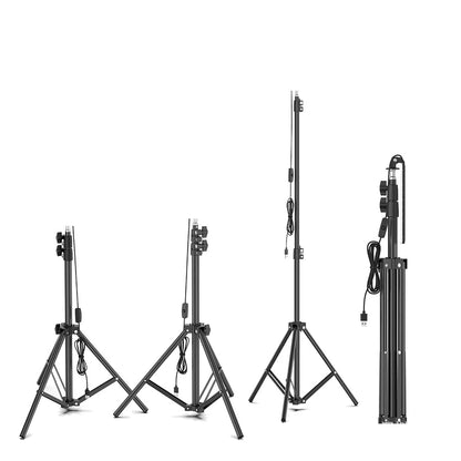 Upgraded Head CL03 84*LEDs Retractable & Foldable 1.8m Tripod Stand Light 6500-7000K Brightness Height Adjustable LED Work Lamp Portable Camping Light Powered By Mible Power Bank