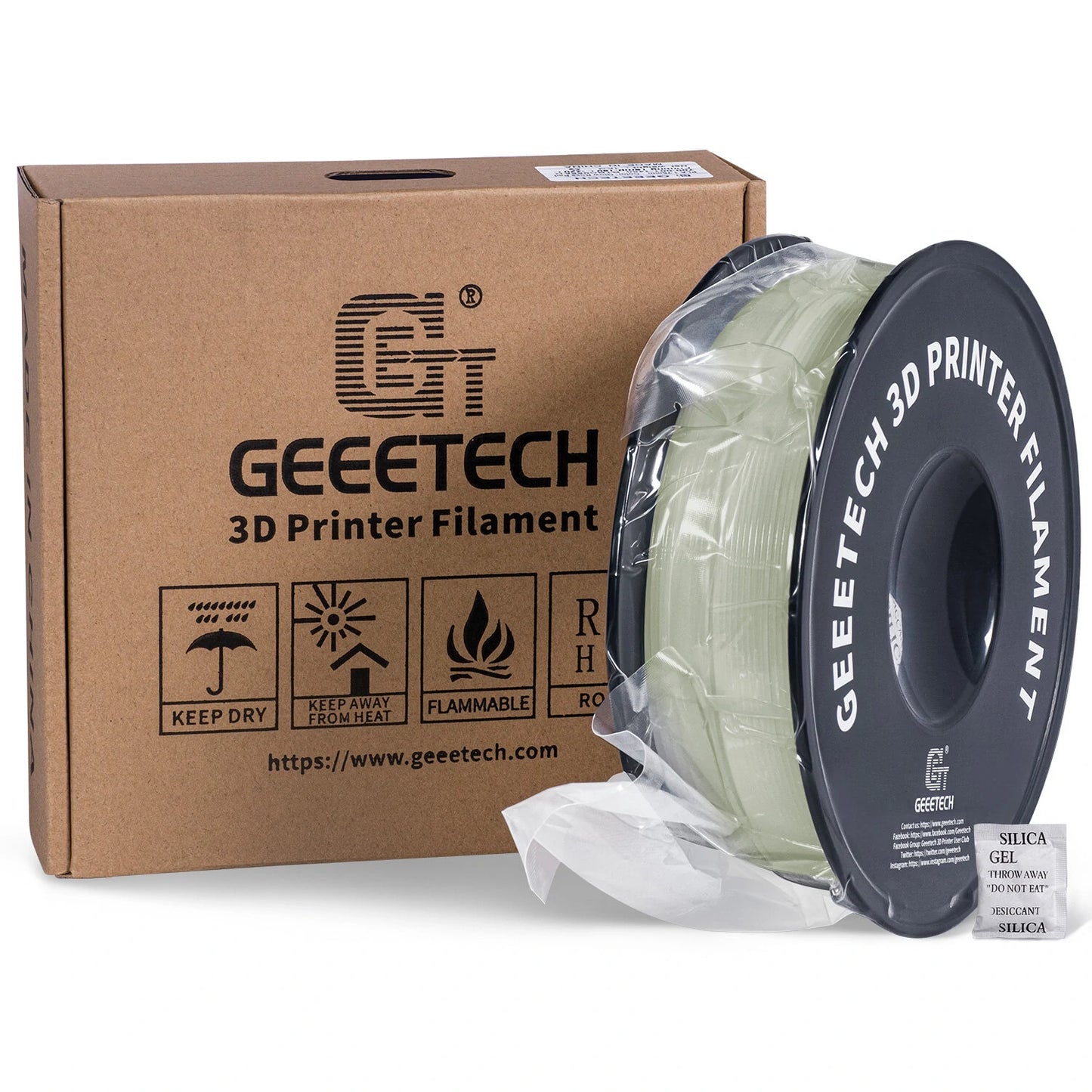 [EU Direct]Geeetech Glow PLA Green 1.75mm 1kg Glow in dark Green for 3D Printing Night Light Luminous Color 3D Printer Filament