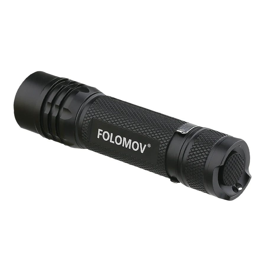 Folomov 18650S 900LM 167m Compact EDC Flashlight Come with 18650 Battery USB Rechargeable Mini LED Torch 9 Modes For Outdoor Camping Hiking Hunting