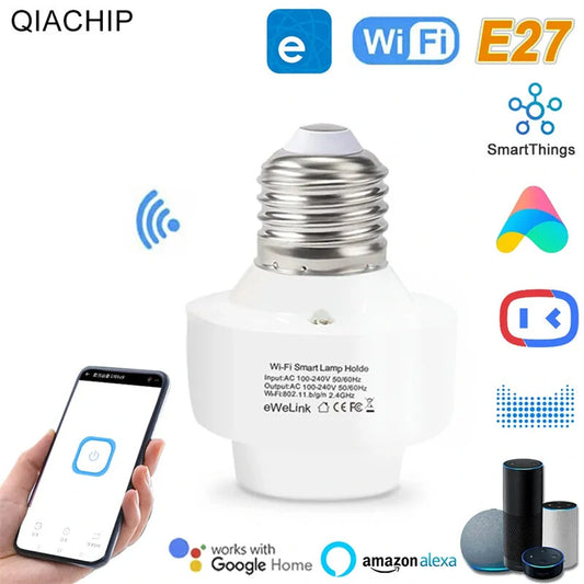 Ewelink WiFi E27 Lamp Holder Base APP Remote Control Smart Home Light Bulbs Adapter Via Alexa Google Home Voice Control