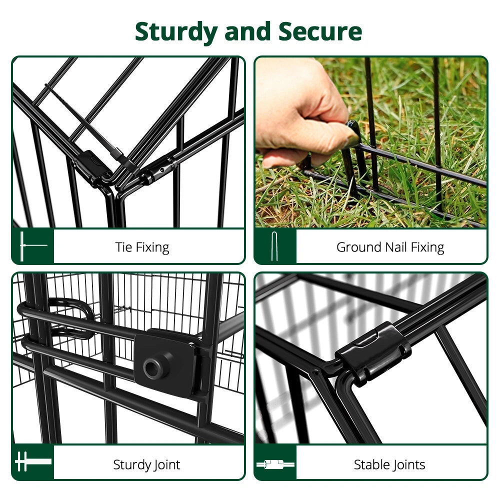 Metal Chicken Coop, 21ft x 3.5ft Chicken Run Pen for Yard with Cover Outdoor Metal Portable Chicken Tractor Cage Enclosure Crate Outside for Small Animals Duck Rabbit Hen