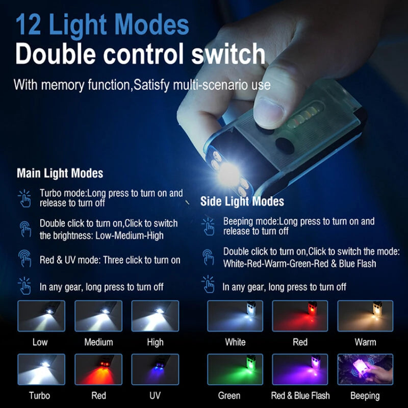 SEEKNITE V30 1000LM EDC LED Keychain Flashlight Power Bank UV Magnetic Beep Clip USB-C Rechargeable Camping Fishing Emergency Alarm Torch