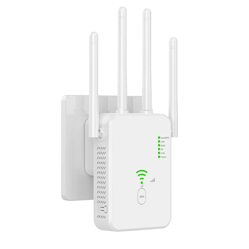 300Mbps 1200Mbps Wireless WiFi Repeater Wifi Signal Booster 2.4G/5G Dual-Band WiFi Extender 802.11ac Gigabit WiFi Amplifier WPS Router