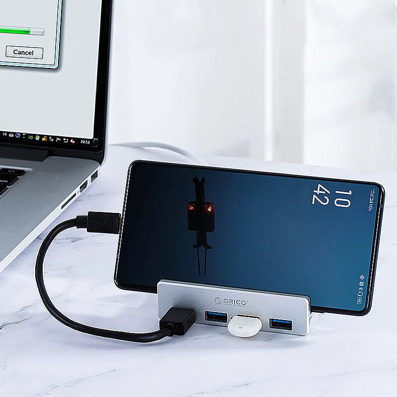 ORICO MH4PU-P 4 in 1 USB 3.0 Hub Docking Station USB Adapter with Power Supply 5Gbps Fast Data Transmission for Laptop Phone Accessories