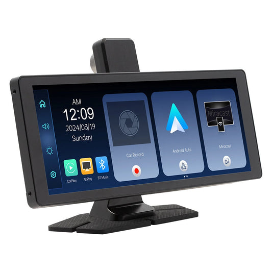 10.26 Inch Touch Wireless CarPlay 1080P Android Auto DVR Display Driving Recorder AHD Backup Camera Bluetooth 5G WiFi MirrorLink GPS Navigation FM Transmission 1600x600 Resolution