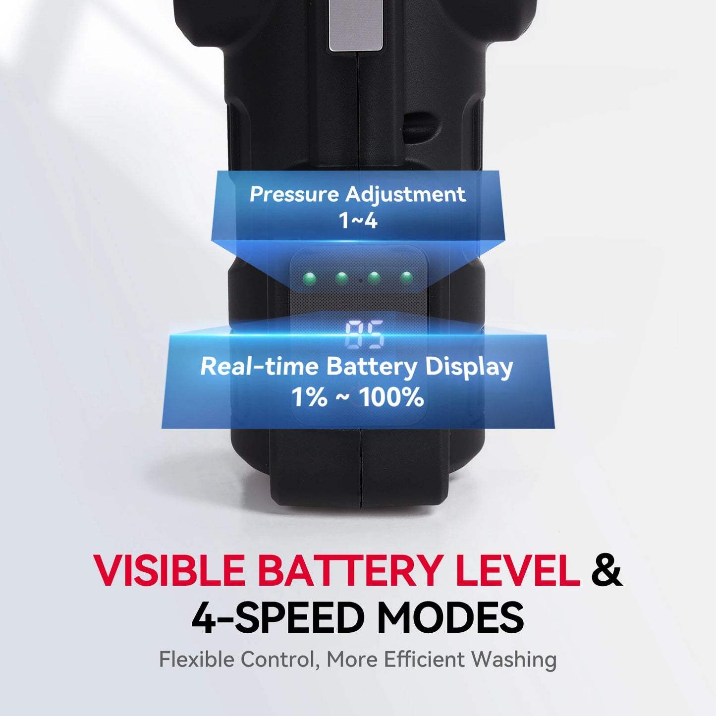 Andeman 3.0Ah 4Gears Electric Spray Gun Brushless Electric High Pressure Washer 6-in-1 Car Washing Garden Water Spray Gun