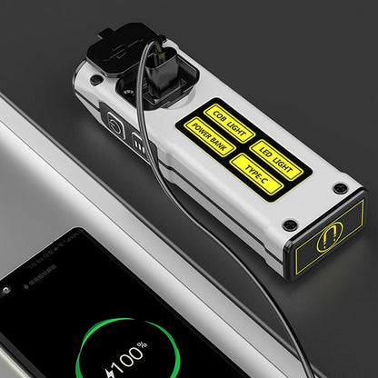 XPG COB LED Flashlight 2000mAh 7Gear Double Light Source Flashlight Mini Torch Magnet Emergency Power Bank Portable Outdoor Camping Light