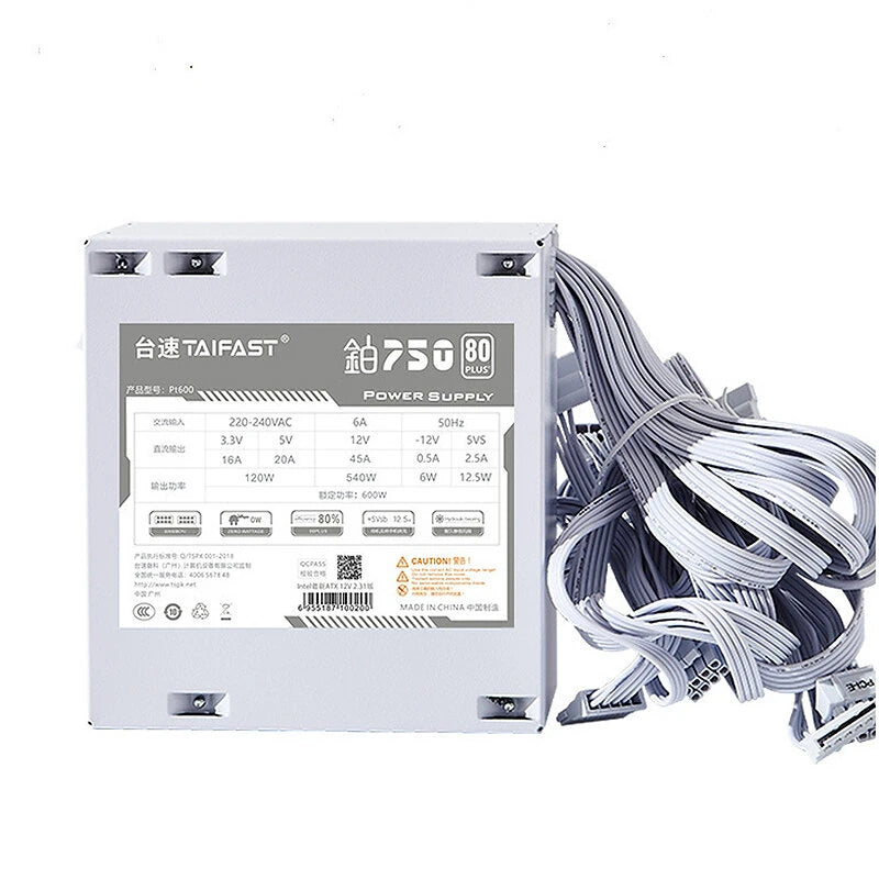 TAIFAST PT700 700W ATX Computer Power Supply 80 Plus Efficiency Certificated Active PFC Support Dual CPU SCP OPP UVP OVP Protection