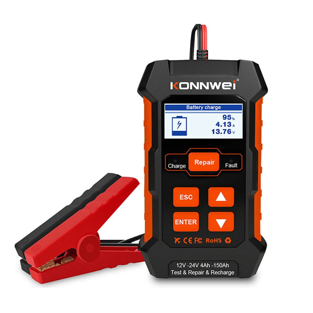 KONNWEI KW520 12V 24V Professional Car Battery Charger Repairer Diagnostic Tool Tester 3 In 1 EU Plug