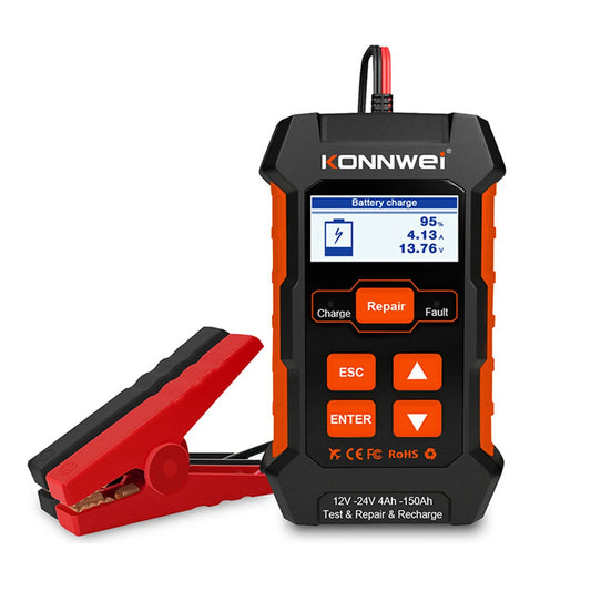KONNWEI KW520 12V 24V Professional Car Battery Charger Repairer Diagnostic Tool Tester 3 In 1 EU Plug