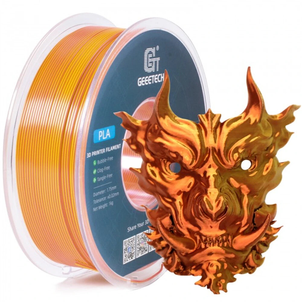 [EU/UK Direct]Geeetech Silk PLA 3D Printer Filament 1.75mm 1kg Dual Colors No Clogs No Bubbles High Gloss Wide Compatibility