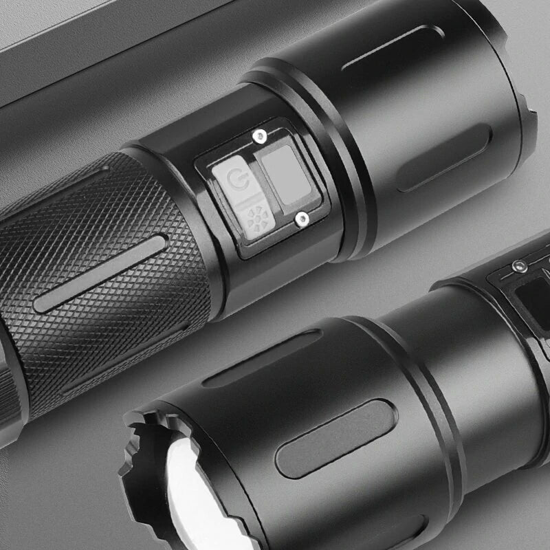 30W LED Flashlight Long Shoot Search Flashlight White Light High Power Torch Tactical Telescopic Zoom Hunting Lights