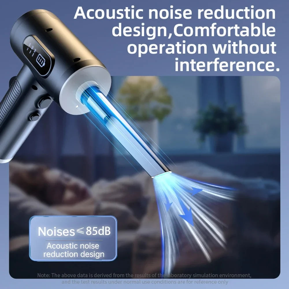 Handheld Portable Digital Dust Blower 50000rpm Blowing And Suction Integrated Air Pumping Vacuum Cordless Dust Blower with LED Light
