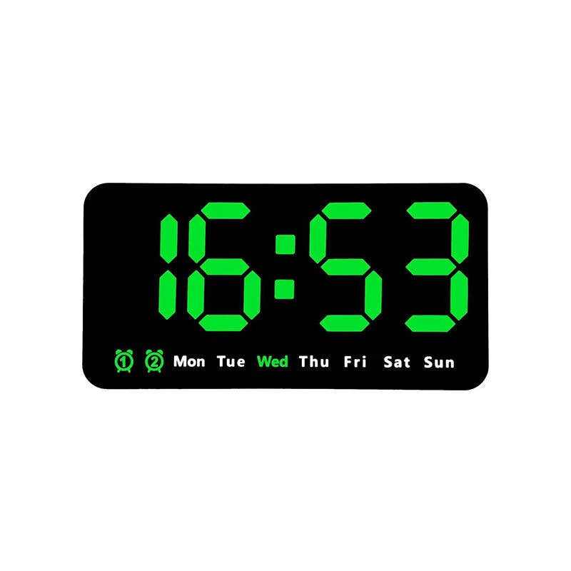 Large Display Led Digital Wall Clock Brightness Adjustable Voice Control Display Temperature Desktop Alarm Clock