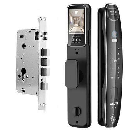 CS7 24*240mm Lock Body 3D Face Smart Door Lock Security Camera Monitor Intelligent Fingerprint Password Biometric Electronic Key Unlock Doorlock