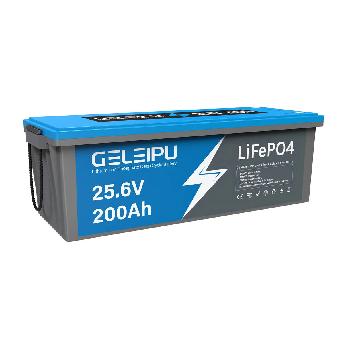 [EU Direct] GELEIPU 24V 25.6V 200Ah LiFePO4 Battery, 5120Wh Rechargeable Lithium Battery Built-in 100A BMS, Perfect for Trolling Motor Solar System