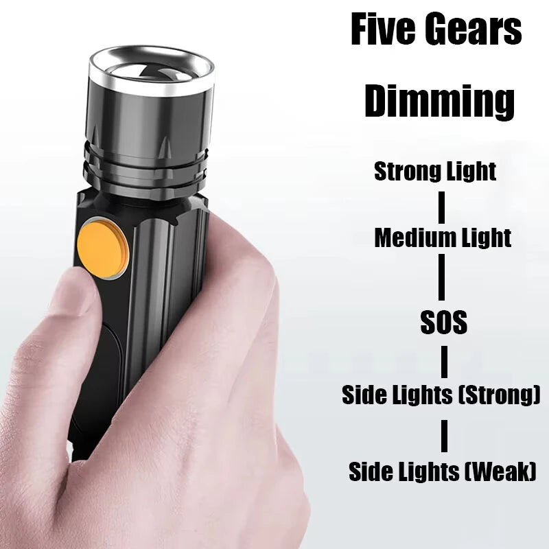Bikight WL82 X9 LED+COB USB Charging Flashlight Zoomable 5 Modes LED Torch Flash Light Magnetic Attraction Waterproof Outdoor Camping Lantern