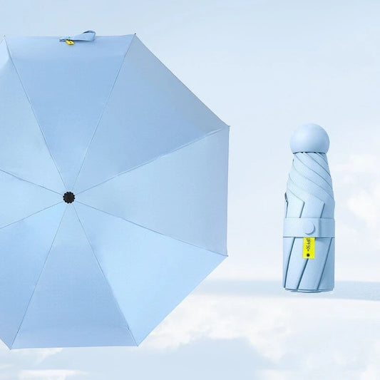 AGSIVO 21 Inch Mini Travel Sun & Rain 8 Ribs Umbrella UPF 50+ UV Protection Light Folding Compact Pocket Umbrella For Men / Women / Kids / Girls / Boys