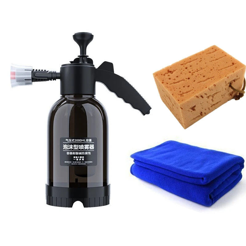 2L Car Washer Handheld High Pressure Foam Car Wash Liquid Spray Bottle Hand Pump Foam Sprayer for Car Window/Body Cleaning