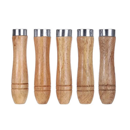 5PCS Wooden File Handles Ergonomic Secure Fit 9cm Length 4mm Diameter Fits 4-6 Inch Files Versatile for Metal Files Wood Rasps Screwdrivers Hand Drills