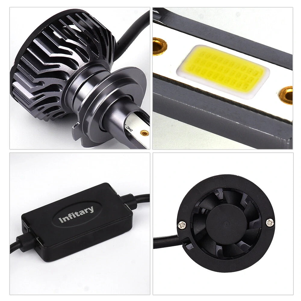 INFITARY 12V H4 H7 H11 COB LED Car Headlight Bulbs Super Bright Modified Auto Light F2