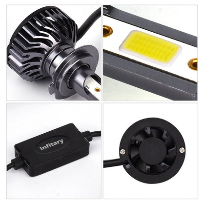 INFITARY 12V H4 H7 H11 COB LED Car Headlight Bulbs Super Bright Modified Auto Light F2