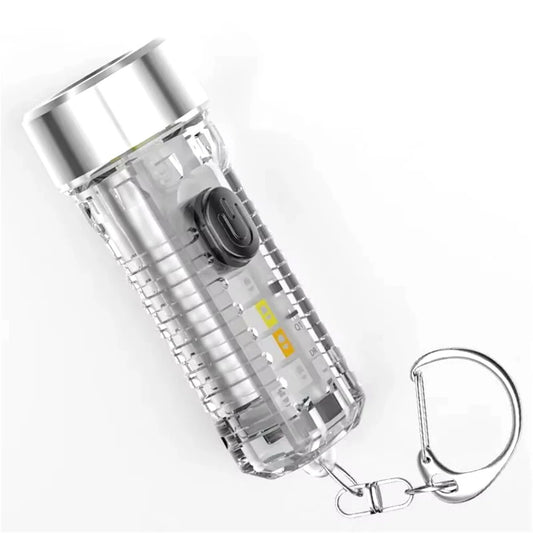 BIKIGHT LED Mini Keychain Flashlight Portable Keyring Pocket Torches Type-C USB Charging for Outdoor Camping Hiking Emergency Lighting