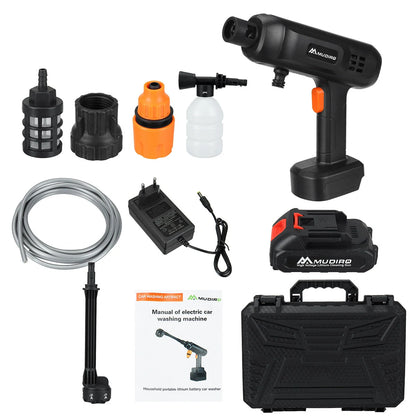High Pressure Washer Cordless 500W 60bar/870psi Car Washing Spray Cleaner Machine 6 In 1 Water Sprayer EW-S03 21V/0.5A 15000mAh