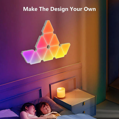 LIXINCORDA Smart RGBIC LED Triangle Light Panels Music Sync APP/Remote/Voice Control With Alexa & Google Wall Art & Room Decor