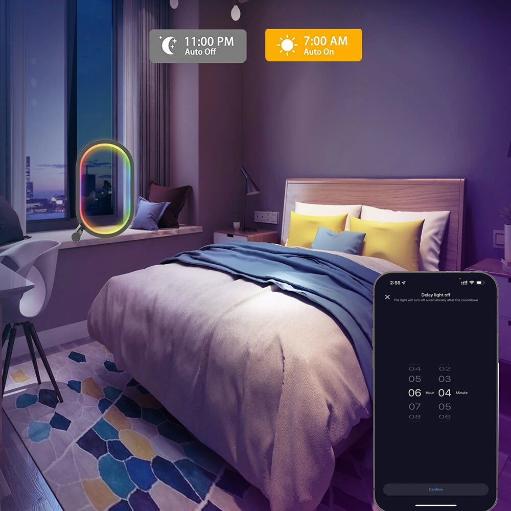 WIFI Smart LED Desktop Ambient Night Light RGBIC USB Desk Lamp with App Dimmable Color Change for Bedroom Game Room Study