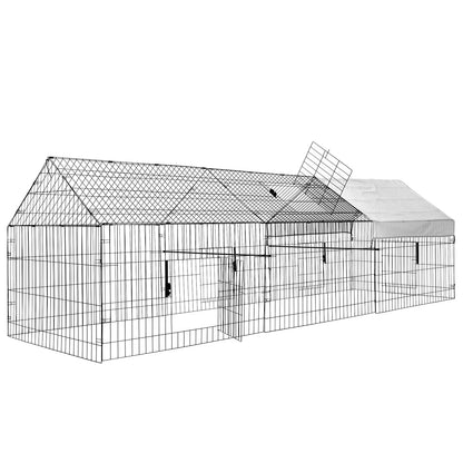 PawGiant 130'' Poultry Chicken Coop Hen House Hutch Backyard Run Nesting Box Outdoor Cage