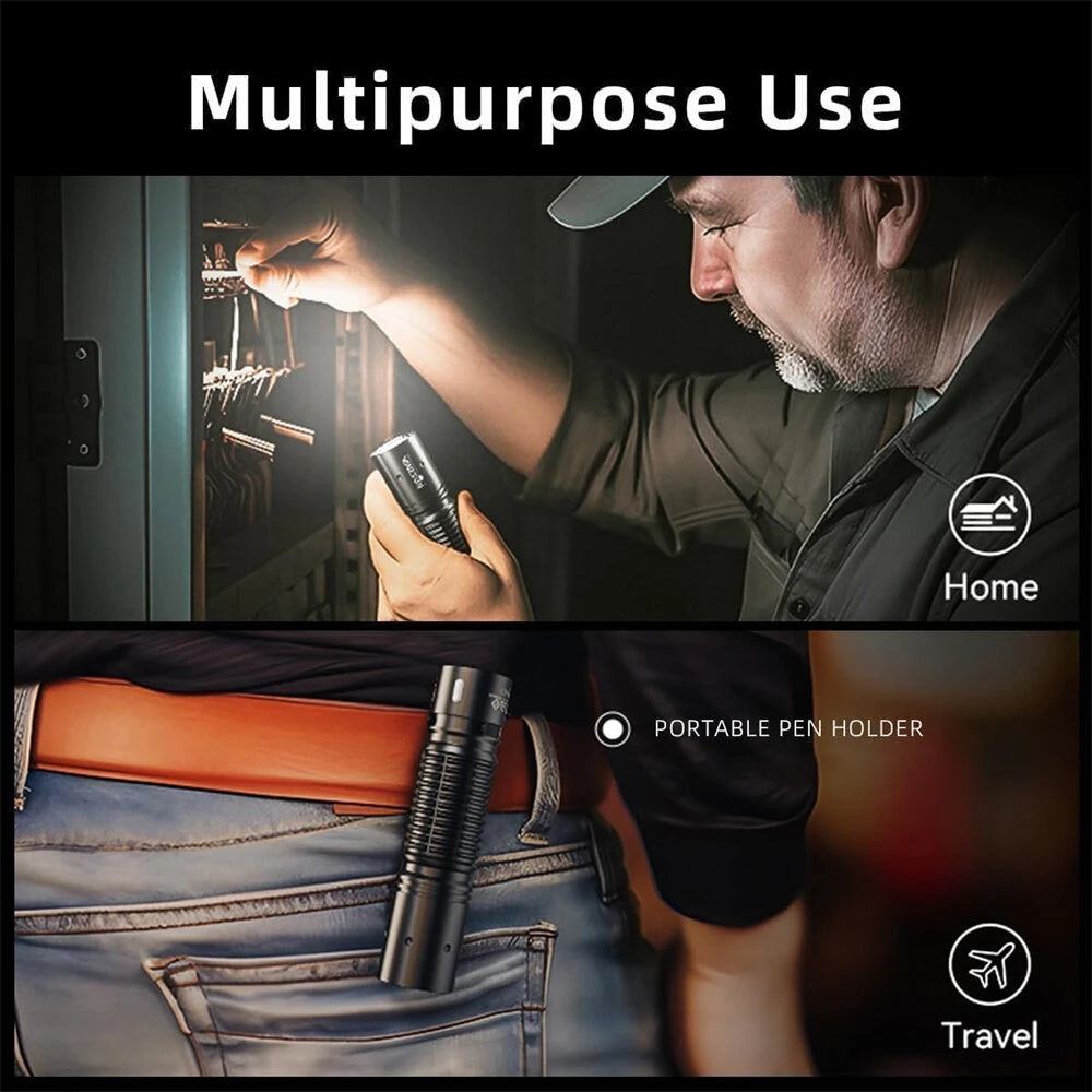 Warsun A700 500 Lumen 18650 Flashlight Emergency Torch Type C Rechargeable Small Portable Lantern Hand Lamp Long Shot Camping Light