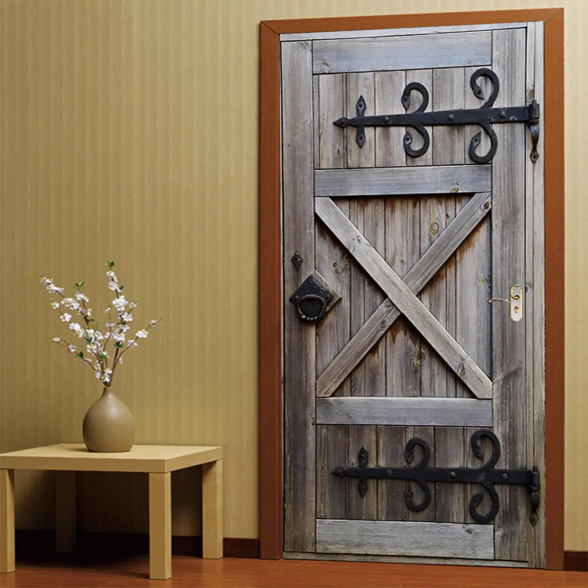 Vintage 3D Art Door Wall Fridge Sticker Decal Self Adhesive Scenery Mural Home Office Decor